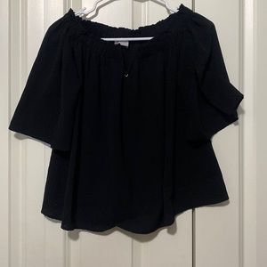 Off the shoulder v neck black blouse worn once